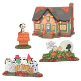 Department 56 Snow Village Halloween Trick or Treat Lane with Peanuts
