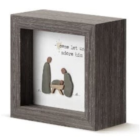 Pebble Prints Come Let Us Adore Him Pebble Prints Shadow Box