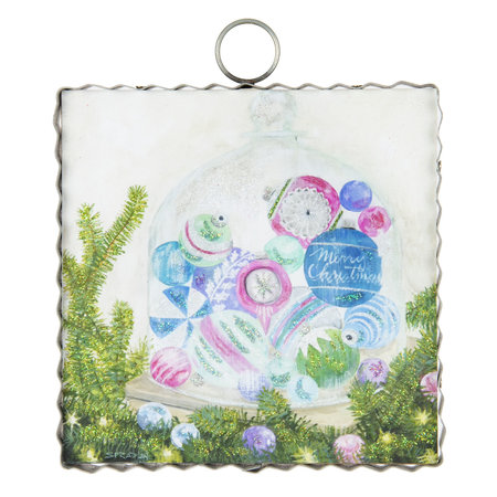 Mini Gallery Vintage Ornaments in Glass Dome Wall Art