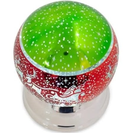 LED Swirl Dome Santa in Sleigh Snow Globe