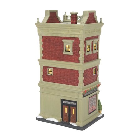 Department 56 Christmas in City Uptown Chess Club Lit Building
