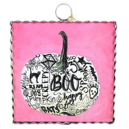 Mini Gallery Pink Boo Pumpkin Wall Art
