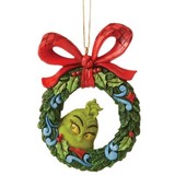 Jim Shore Jim Shore Grinch Peeking Through Wreath Ornament