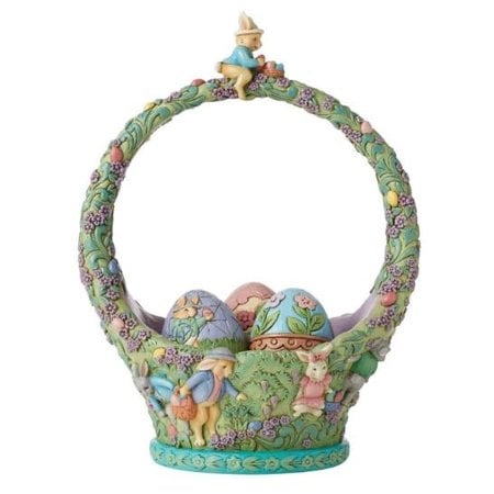 Jim Shore Jim Shore Bunnies Egg Hunt Easter Basket Figurine