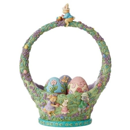 Jim Shore Jim Shore Bunnies Egg Hunt Easter Basket Figurine