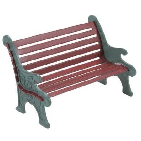 Department 56 Village Cross Product Red Wrought Iron Park Bench Accessory