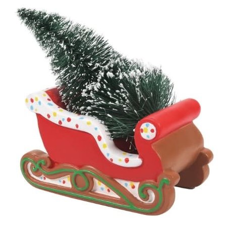 Department 56 Village Cross Product Gingerbread Christmas Sleigh Accessory