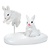 Department 56 Village Cross Product White Christmas Bunnies Accessory