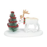 Department 56 Village Cross Product Candy Cane Reindeer Accessory