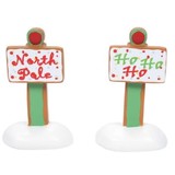 Department 56 Village Cross Product North Pole Gingerbread Christmas Signs Accessory