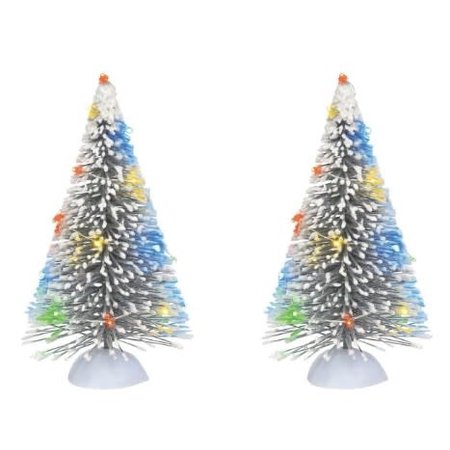 Department 56 Village Cross Product Lit Frosted White Sisal Tree Set Accessory