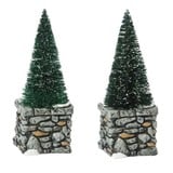 Department 56 Village Cross Product Limestone Topiaries Set Accessory