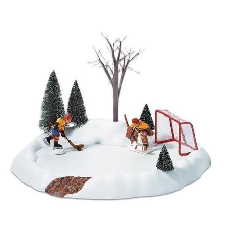 Department 56 Village Cross Product Animated Hockey Practice Accessory