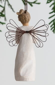 Statua Angelica In Pietra Per Nonna - 'Grandma You're The Best Angel' Con Fiori Blu, Altezza 9,7 Cm