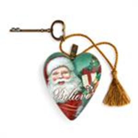 Art Hearts Believe Jolly Santa Art Heart