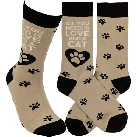 All You Need Is Love And A Cat Socks