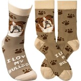  I Love My Bulldog Socks