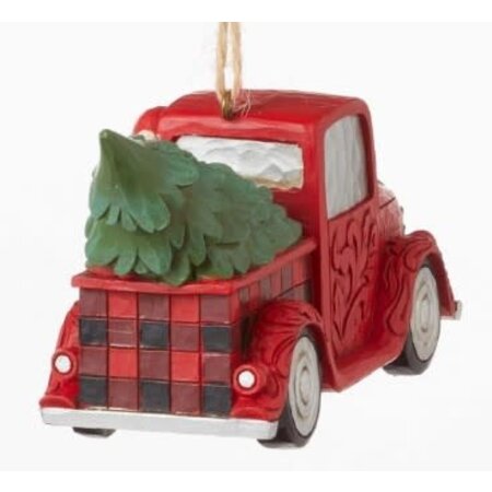 Jim Shore Jim Shore Santa in Plaid Red Truck Ornament