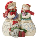 Jim Shore Jim Shore Snow Couple with Puppy Figurine