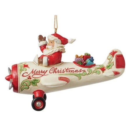 Jim Shore Jim Shore Santa in Airplane Ornament