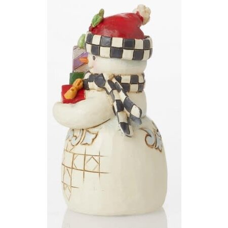 Jim Shore Jim Shore Mini Snowman with Checkered Hat Figurine