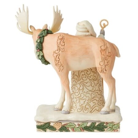 Jim Shore Jim Shore White Woodland Santa with Moose Figurine