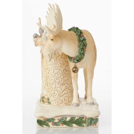 Jim Shore Jim Shore White Woodland Santa with Moose Figurine