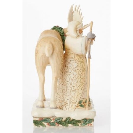 Jim Shore Jim Shore White Woodland Santa with Moose Figurine