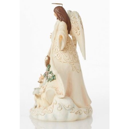 Jim Shore Jim Shore White Woodland Angel with Coat Figurine