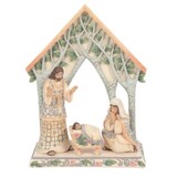 Jim Shore Jim Shore White Woodland Holy Family with Creche Set