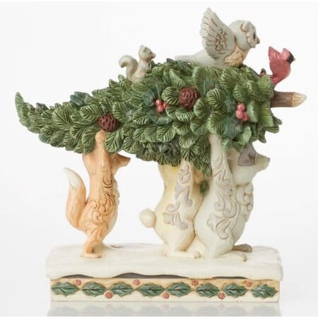 Jim Shore Jim Shore White Woodland Animals Carrying Tree Figurine