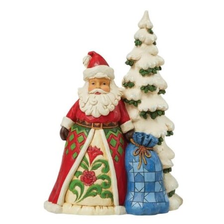 Jim Shore Jim Shore Santa Next To Tree with Toybag Figurine