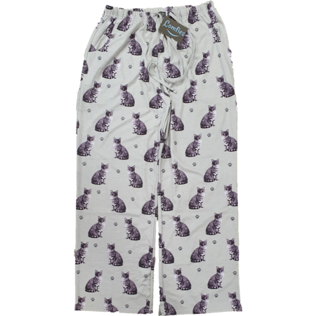 E & S Pets Cat, Silver Tabby Pajama Bottoms
