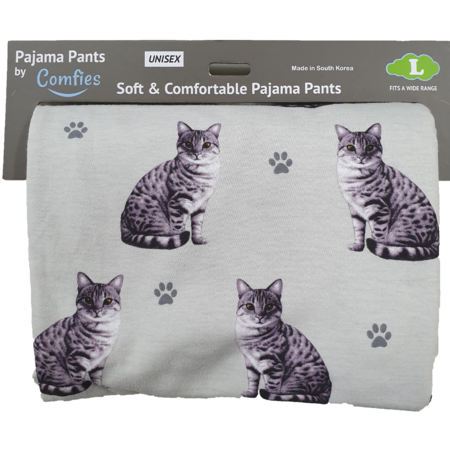 Cat, Silver Tabby Pajama Bottoms