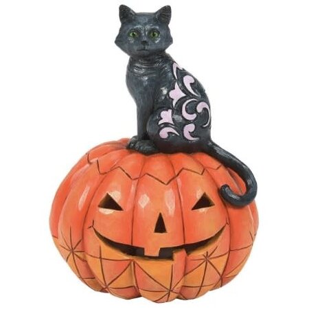 Jim Shore Jim Shore Black Cat on Pumpkin LED Figurine