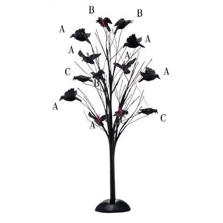 Department 56 Halloween Cross Product Murder of Crows Tree Accessory