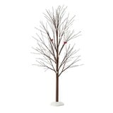 Department 56 Village Cross Product Brown Tree with Snow and Bird Accessory