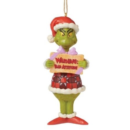 Jim Shore Jim Shore Warning Bad Attitude Grinch Ornament