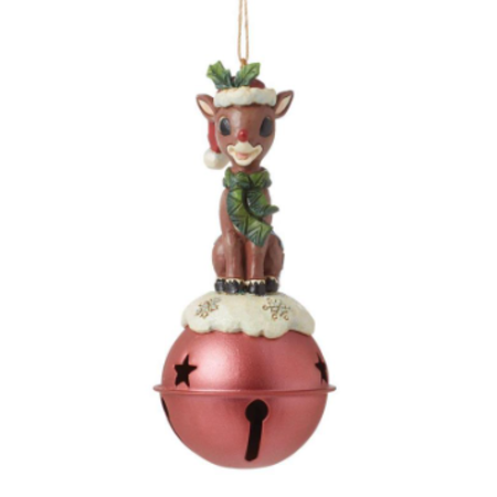 Jim Shore Jim Shore Rudolph Standing on Bell Ornament