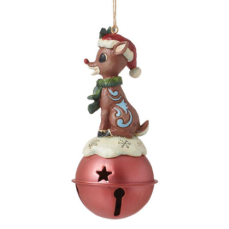 Jim Shore Jim Shore Rudolph Standing on Bell Ornament