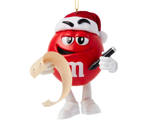 Jim Shore Red M&M with List Ornament - Evolve For The Home Online