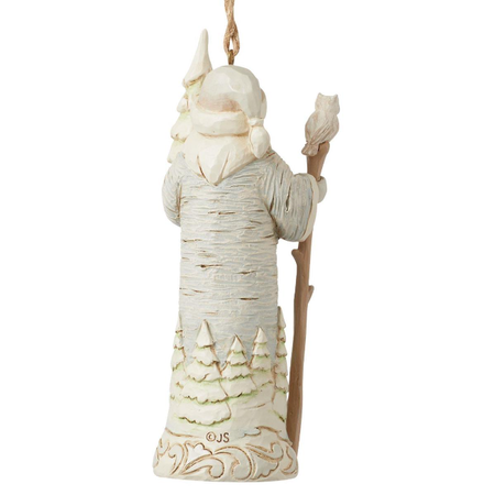 Jim Shore Jim Shore White Woodland Birch Bark Santa Ornament