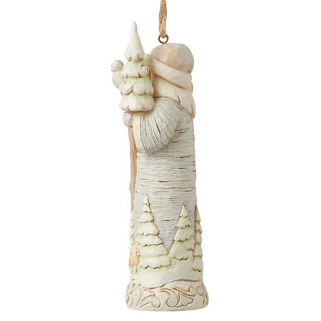 Jim Shore Jim Shore White Woodland Birch Bark Santa Ornament