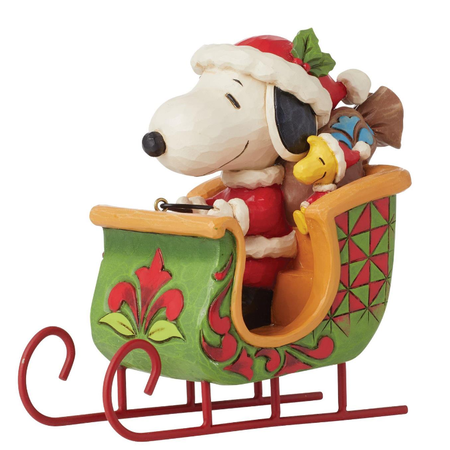 Jim Shore Jim Shore Snoopy and Woodstock in Sleigh Figurine