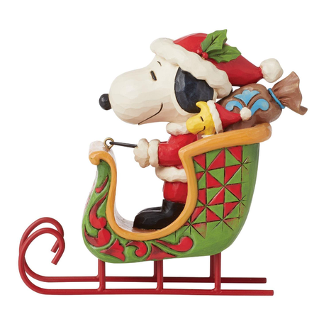 Jim Shore Jim Shore Snoopy and Woodstock in Sleigh Figurine