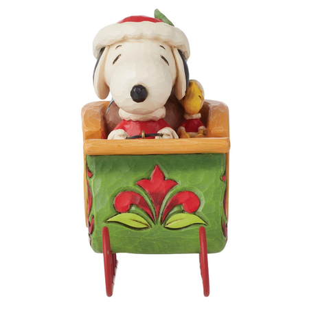 Jim Shore Jim Shore Snoopy and Woodstock in Sleigh Figurine