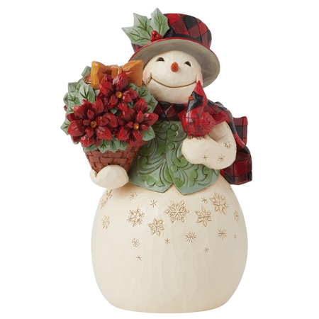 Jim Shore Jim Shore Highland Glen Snowman Basket Figurine