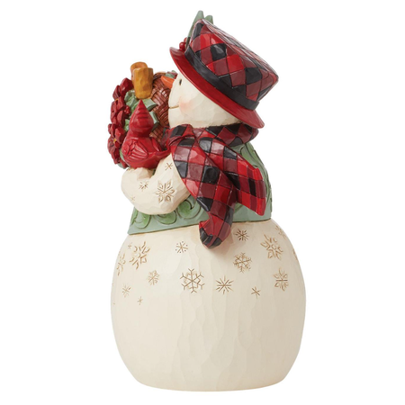 Jim Shore Jim Shore Highland Glen Snowman Basket Figurine