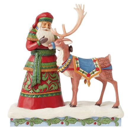 Jim Shore Jim Shore Santa Standing with Deer Figurine