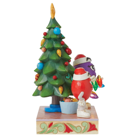 Jim Shore Jim Shore Purple and Red M&M with Lit Christmas Tree Figurine